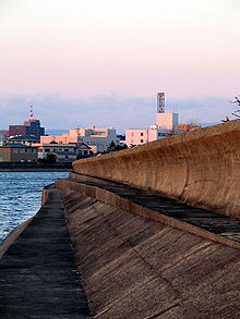 Description: Description: Description: Description: Photo of seawall with building in background